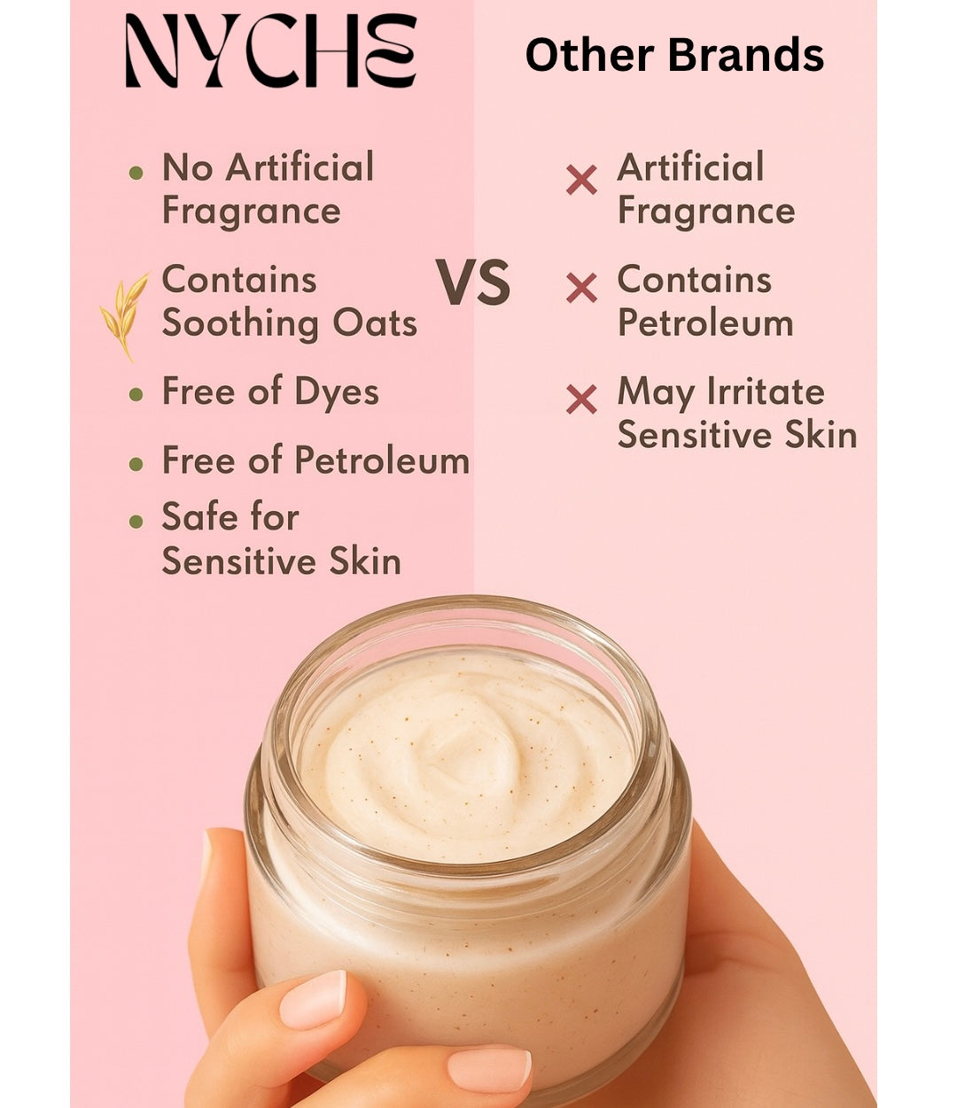 Oat & Vanilla Bean Body Butter Cream - With Real Madagascar Vanilla Beans