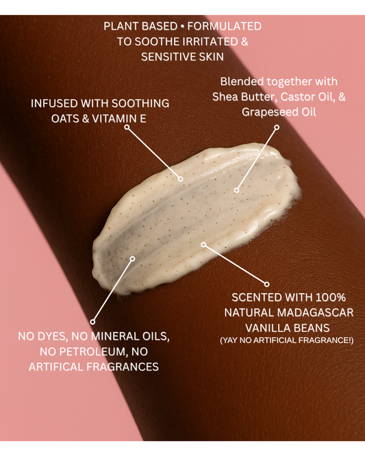 Oat & Vanilla Bean Body Butter Cream - With Real Madagascar Vanilla Beans
