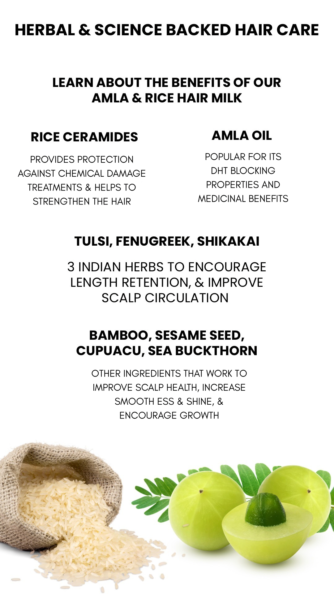 Amla & Rice Ayurvedic Leave- In Hair Milk With Amla, Tulsi Extract, Rice Ceramides, Fenugreek, Shikakai Extract