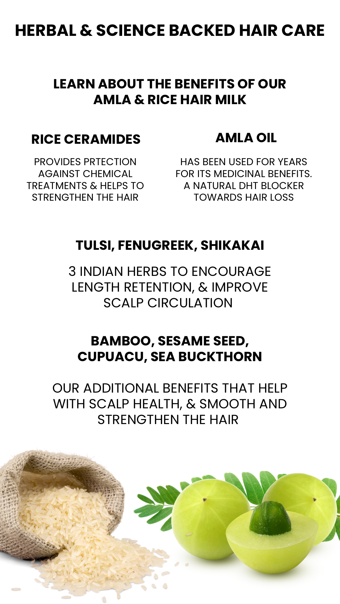 Amla & Rice Leave- In Hair Milk With Amla, Tulsi, Rice Ceramides, Fenugreek, Shikakai Extract