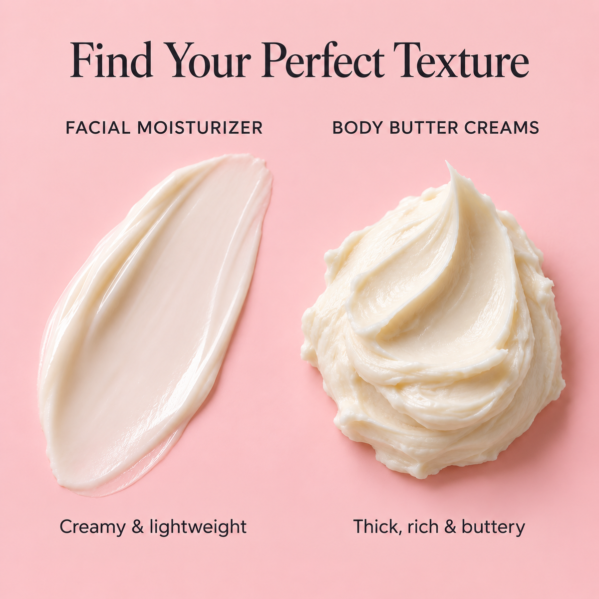 Unscented pure silk body butter cream, thick pale cream swirl with smooth texture