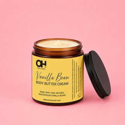 Vanilla Bean Body Butter Cream - With Real Madagascar Vanilla Beans