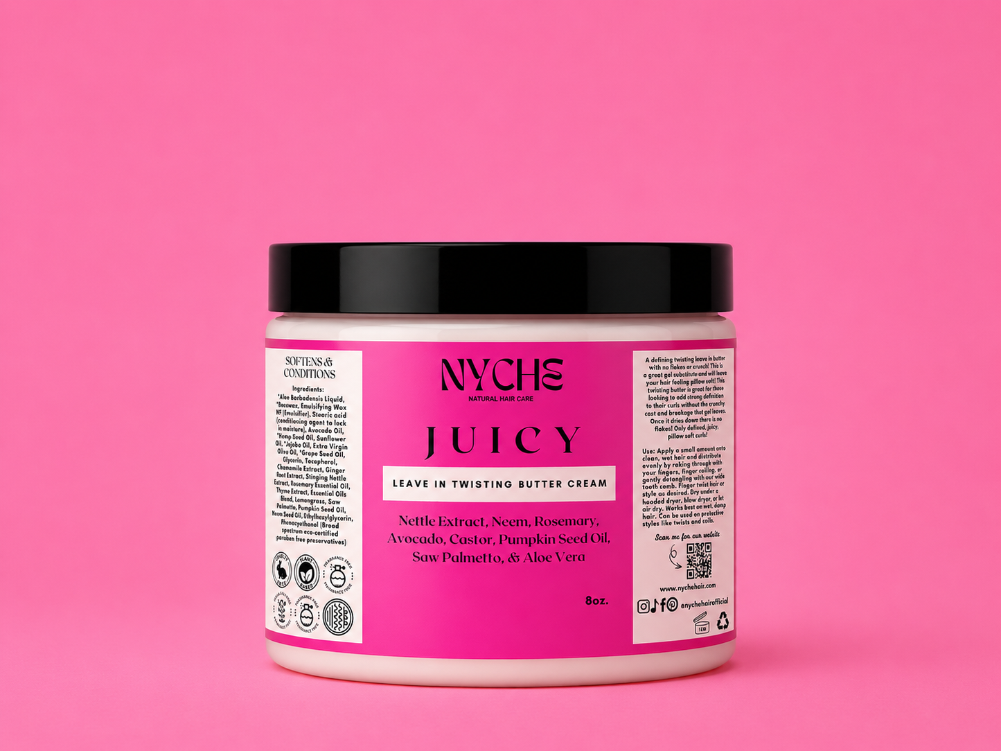 Juicy- Leave-In Twisting Butter Cream With Castor, Pumpkin Seed, Nettle, & Saw Palmetto