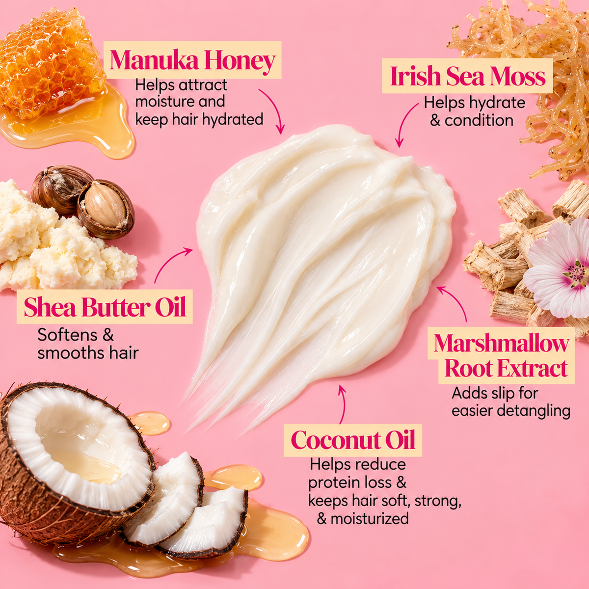Honey Butter - Daily Moisturizing Hair ButterCream With Manuka Honey, Sea Moss, & Marshmallow Extract