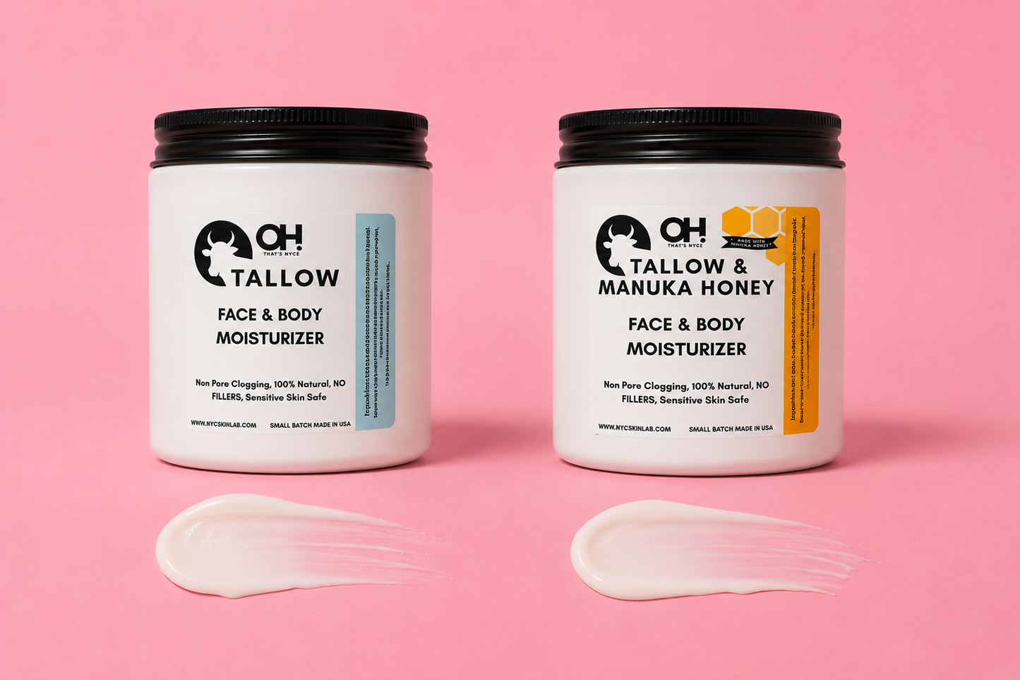 100% Grass Fed Tallow and 100MGO+ Manuka Honey Face & Body Moisturizers