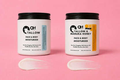 100% Grass Fed Tallow and 100MGO+ Manuka Honey Face & Body Moisturizers