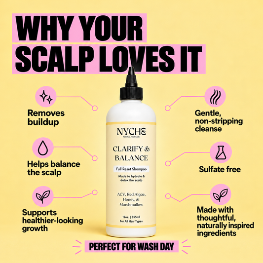 Scalp balancing shampoo bottle with black pump, cream label, and centered product branding