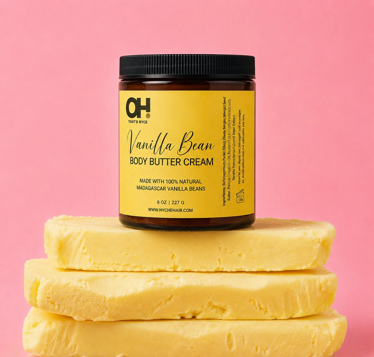 Vanilla Bean Body Butter Cream - With Real Madagascar Vanilla Beans