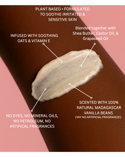 Oat & Vanilla Bean Body Butter Cream - With Real Madagascar Vanilla Beans