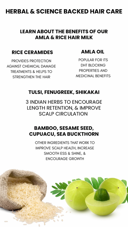 Amla & Rice Leave- In Hair Milk With Amla, Tulsi Extract, Rice Ceramides, Fenugreek, Shikakai Extract
