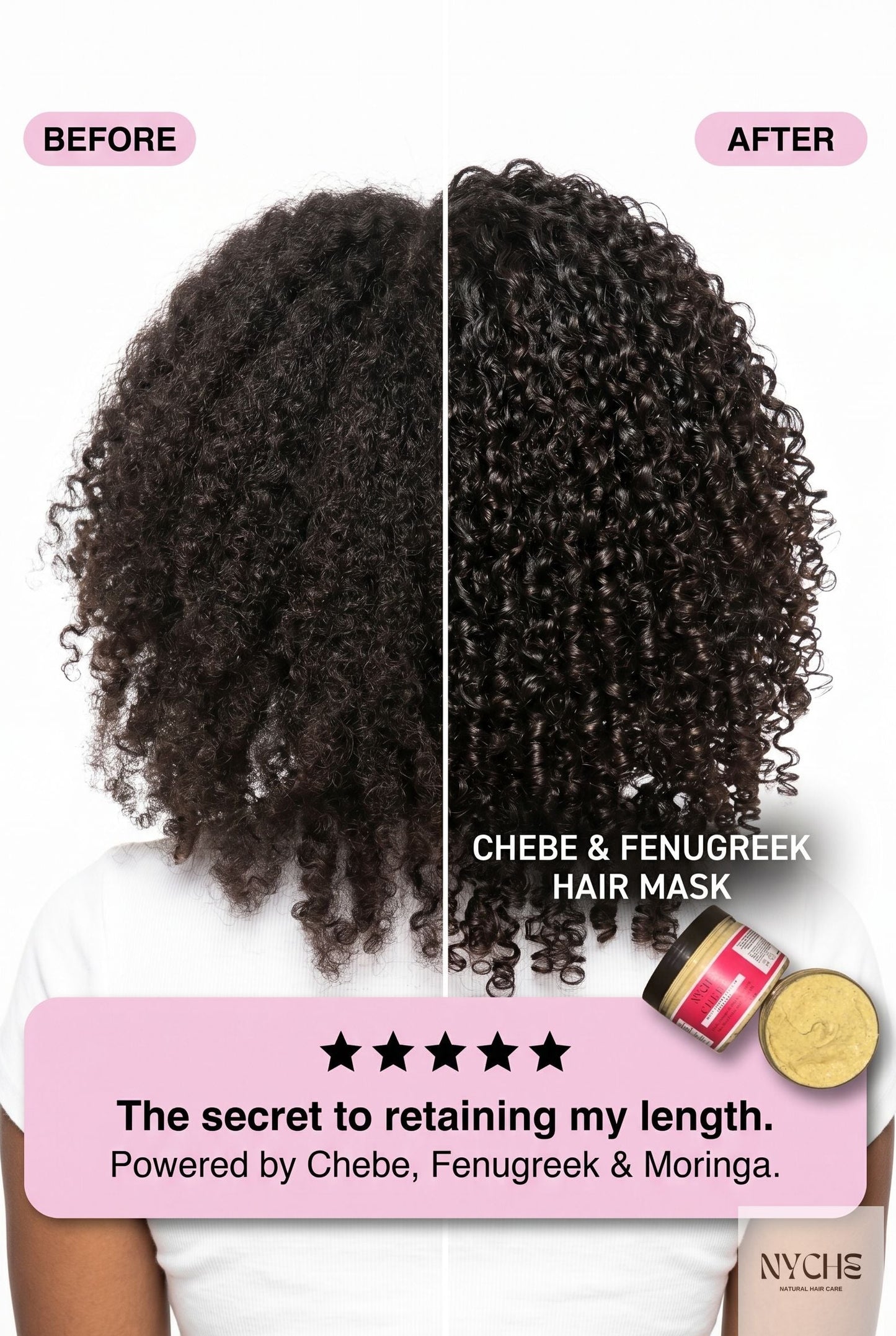 Chebé & Fenugreek- Multitasking Hair Mask With Moringa & Black Seed Oil